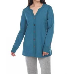 NEW NEON BUDDHA feeling festive knit tunic top in teal